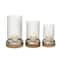 Clear Aluminum Traditional Hurricane Lamp Set